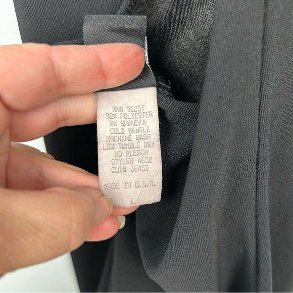 PS Per Seption Little Black Dress Vintage Knee Length Open Cross Over Back Sz L - Picture 7 of 13